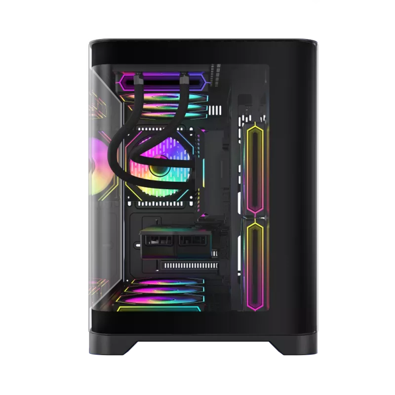 Gamemax HYPE-M BK korpusas | Juodas | Micro-ATX | Be maitinimo šaltinio