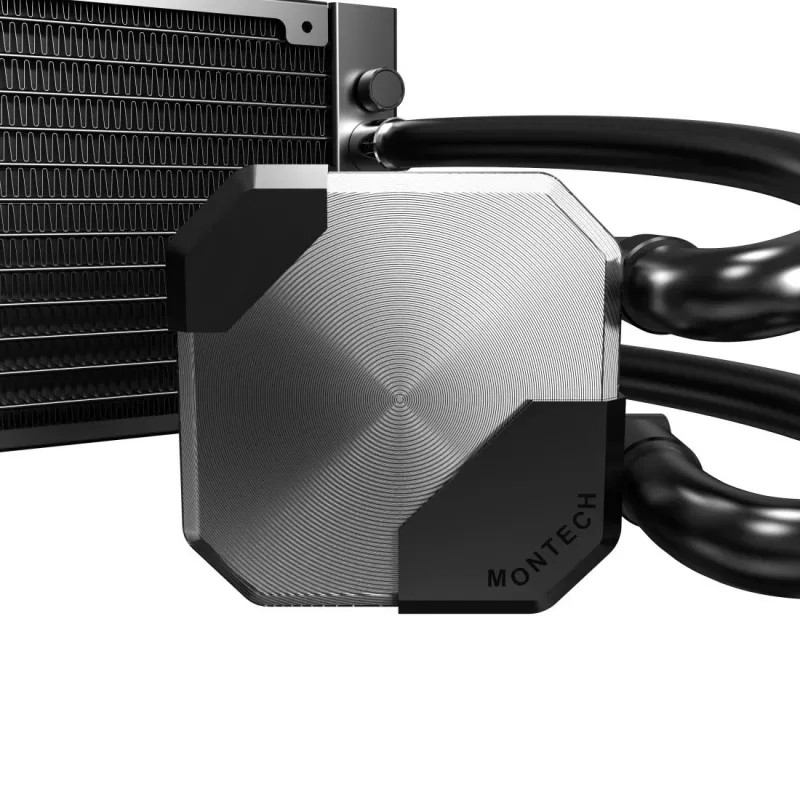 Montech HyperFlow Silent 240 procesoriaus skysčio aušintuvas, 240 mm radiatorius, 2x120 mm ventiliatoriai, juodas