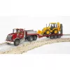BRUDER BR-02813 Žemas vežimėlis su JCB 4CX priedu, ABS konstrukcija, įvairiaspalvis
