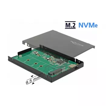 DeLOCK 42609 Juodas M.2 SSD korpusas