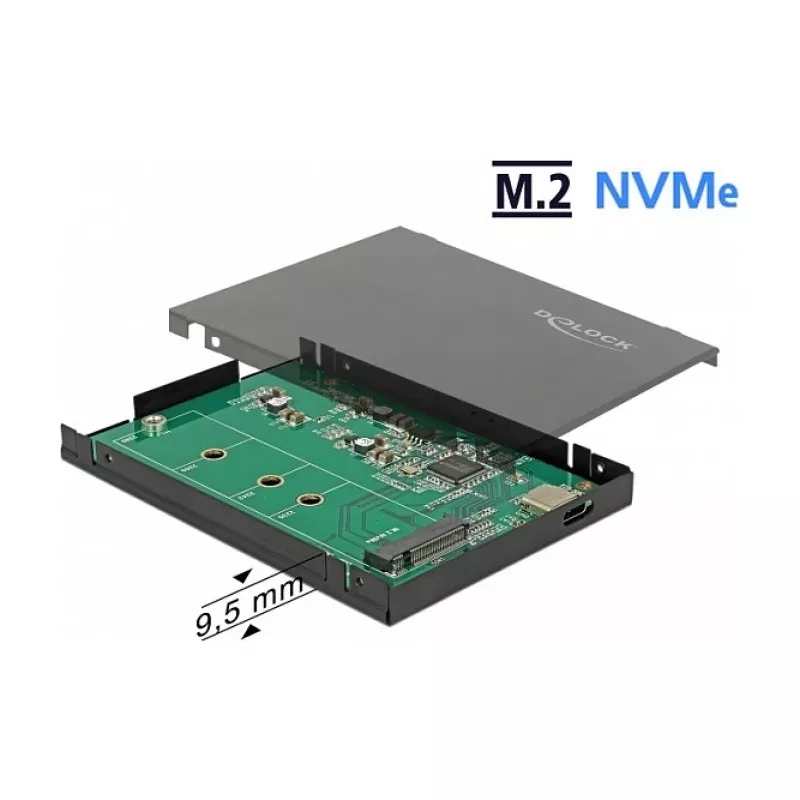 DeLOCK 42609 Juodas M.2 SSD korpusas
