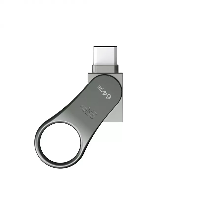 “Silicon Power Mobile C80” 64 GB USB atmintukas USB Type-A / USB Type-C 3.0 (3.1 Gen 1) Titanium