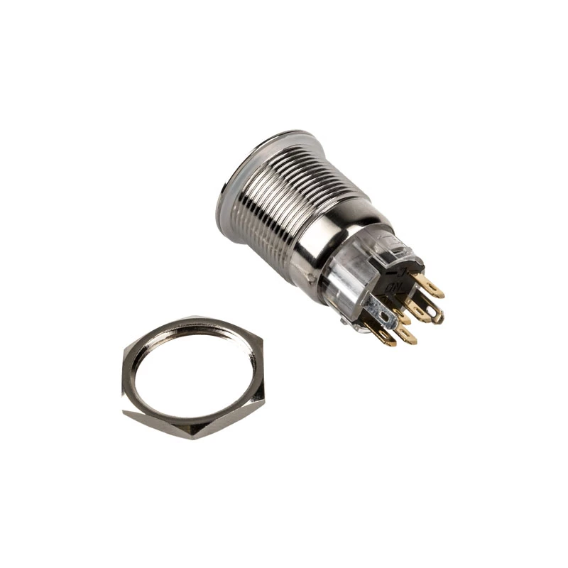DimasTech PD210 vandalams atsparus mygtukas 19 mm Silverline Dot RGB