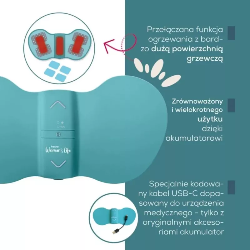 Menstruacinis atpalaidavimo prietaisas Beurer EM 55 su TENS technologija pilvo skausmui malšinti