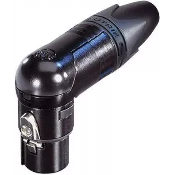 Neutrik XLR jungties lizdas, kampinis, 3 kontaktai, juodas NC3FRX-BAG 1 vnt.