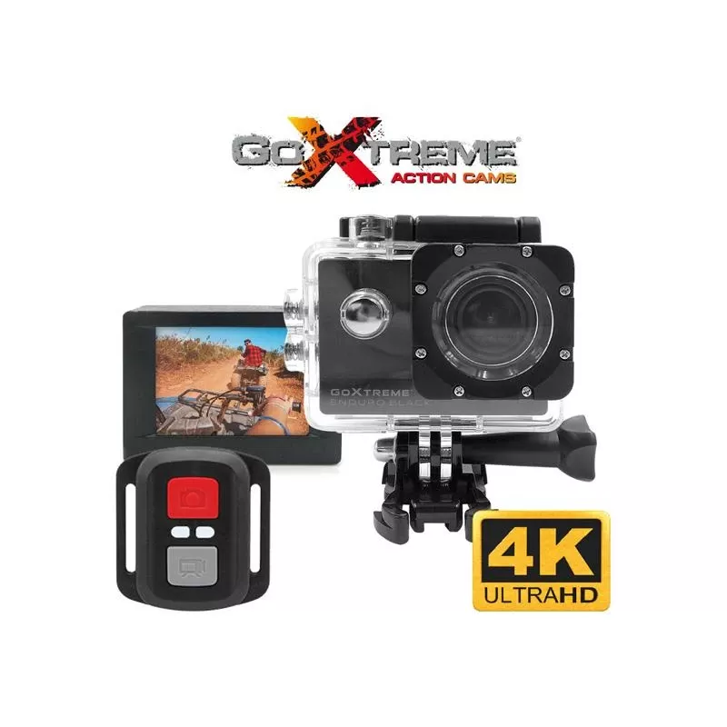 Easypix GoXtreme Enduro Black - veiksmo kamera - montuojama - 4K / 30 kadrų per sekundę - 8 MP - Wi-Fi - atspari vandeniui iki 30 m - Juoda