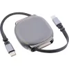 USB-C laidas InLine 35850, 100W galios tiekimas, 0,80 m, juodai pilkas