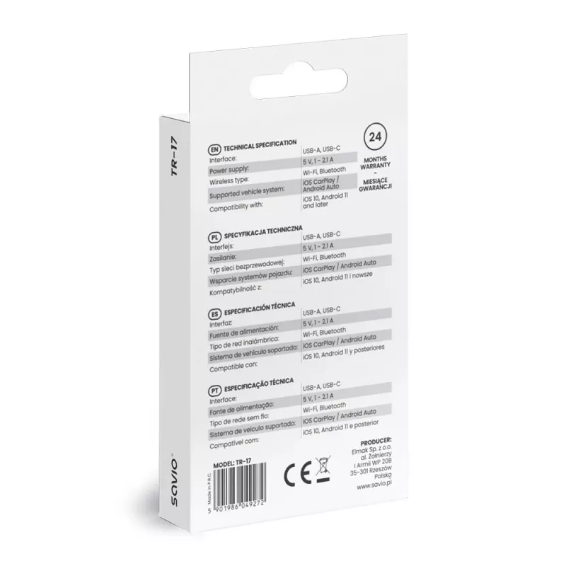 Belaidis garso siųstuvas Savio TR-17 Bluetooth USB 10 m Juodas