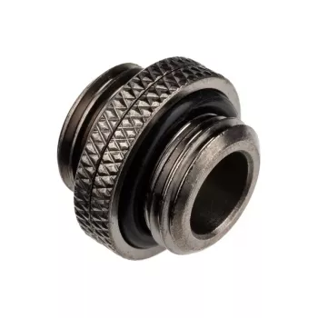 Adapteris Alphacool G1/4 AG į G1/4 AG, metalinis kampuotas jungtis, juodas