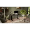 Cama Meble elektrinis reguliuojamo aukščio stalas MOON 121x67 cm, stačiakampis medžio drožlių plokštės viršus, 72–120 cm juoda/san sebastian