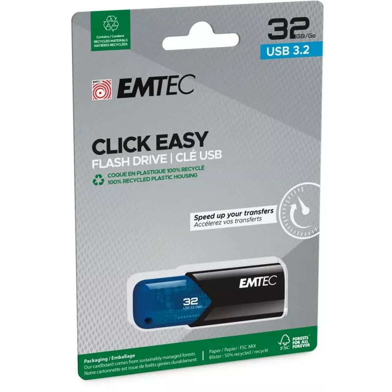 USB atmintukas Emtec 32GB USB Type-A 3.2 Gen 2 B110 Click Easy