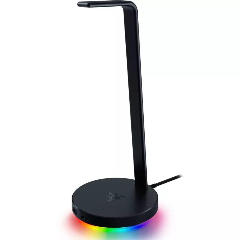 Razer Base Station V2 Chroma stovas ausinėms, juodas, 2x USB 3.1, 3.5 mm su DAC, 7.1 garsas, RGB