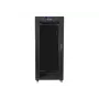 Laisvai pastatomas stovas LANBERG FF01-6627-12BL 19 colių 27U 600x600 mm stiklinėmis durimis, 800 kg talpa