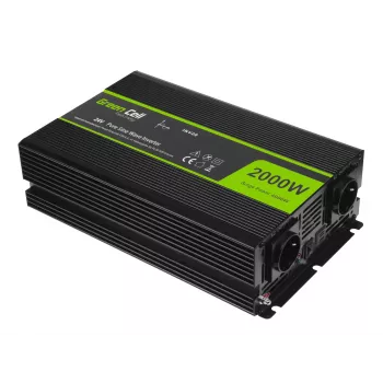 Keitiklis Green Cell INV20, nuolatinė 24 V į kintamą 230 V, 4000 W, 50 Hz, 40 A įėjimas, vidaus, juodas