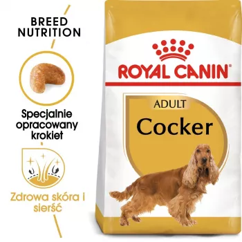 Sausas šunų ėdalas Royal Canin Cocker Adult 12 kg – paukštiena, 25 % baltymų, 14 % riebalų