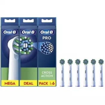 Pakeičiamos Oral-B EB50RX CrossAction dantų šepetėlio galvutės (6 vnt.)