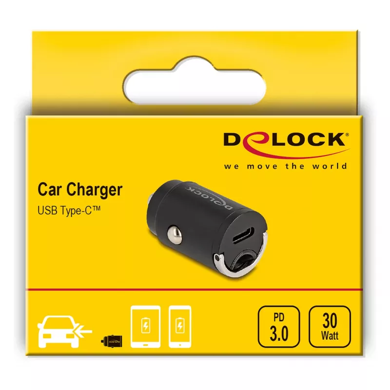 Automobilinis kroviklis DeLOCK 64278 Universal Juodas Greitas Įkrovimas 12-24V