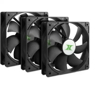 INTER-TECH 88887289 120mm korpuso ventiliatoriai 3 vnt. komplektas juodi