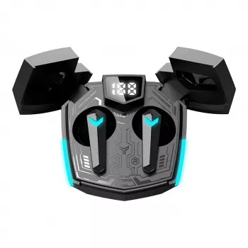 Canyon GTWS-2 Belaidės ausinės žaidimams su ausų kabliukais, USB-C, Bluetooth, įkrovimo doku, juodos (CND-GTWS2B)