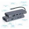 Gembird A-CM-COMBO7-01 nešiojamojo kompiuterio dokas / prievadų replikatorius USB 3.2 Gen 1 (3.1 Gen 1) Type-A Pilka