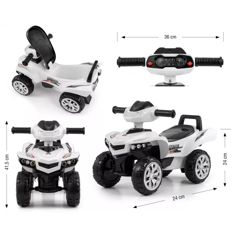 Vaikiškas važinėjamas žaislas milly mally Vehicle Monster baltas – modelis 5694