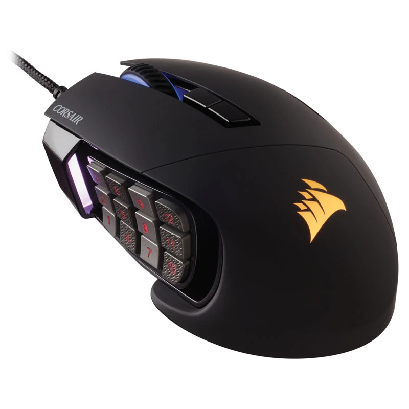 Corsair žaidimų pelė Scimitar RGB Elite optinė laidinė 17 klavišų 18000 dpi juoda