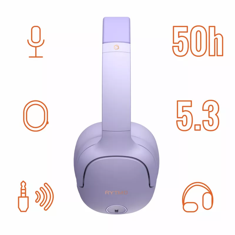 Ausinės MANTA HDP1001PU Rytmo Elegance Violetinės, viršugalvinės, laidinės