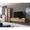 Vitrina sieninė Cama Meble VIGO 180 – stiklinė spintelė, 1800×400×300 mm, ąžuolas wotan