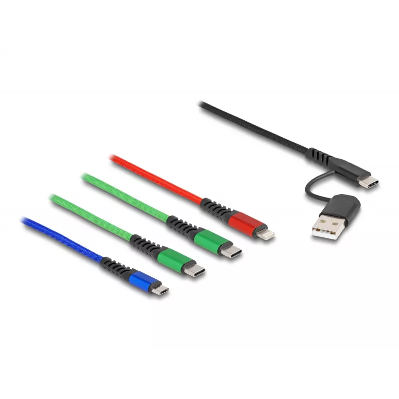 USB laidas DeLOCK 87035 1,2 m USB 2.0 USB-A USB-C Micro USB-B Lightning