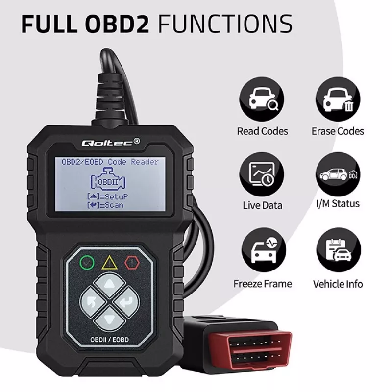 OBDII diagnostikos testeris QOLTEC ProLine (modelis 50684)