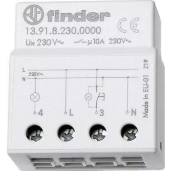 Finder impulsinis jungiklis paviršiniam/įleidžiamam montavimui 1 vnt 13.91.8.230.0000 1 normaliai atviras kontaktas 230 V/AC 10 A 2300 VA