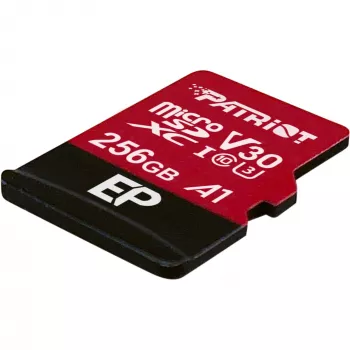 MicroSDXC atminties kortelė PATRIOT PEF256GEP31MCX 256GB Class 10 U3 V30 skaitymas 100 MB/s rašymas 80 MB/s su SD adapteriu