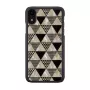 iKins dėklas iPhone XR — piramidinis raštas, juodas