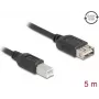 DELOCK USB 2.0 kabelis modelis 81533 — USB B į USB A, 5 m, juodas, 480 Mbps
