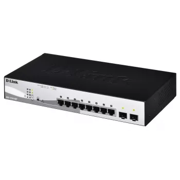 D-Link DGS-1210-08P/E valdomas L2 Gigabit Ethernet (10/100/1000) PoE jungiklis, juodas
