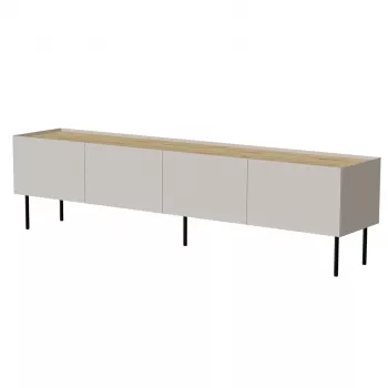 TV spintelė Cama Meble FELLINI 200x40x52 cm, kašmyro rėmas, aliejumi dengtas ąžuolo viršus