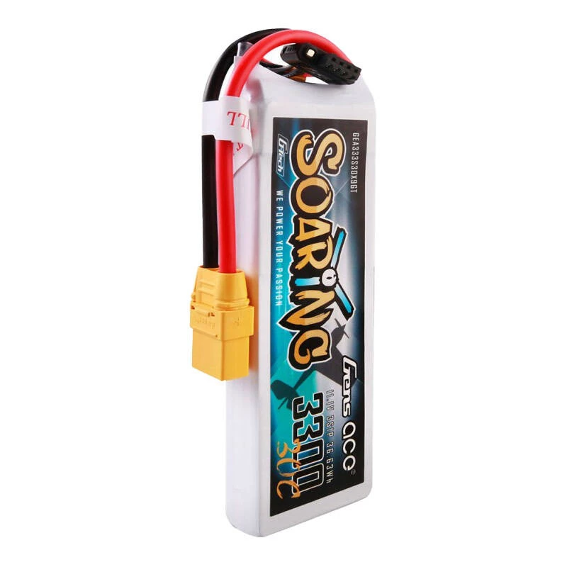 Gens Ace GEA333S30X9GT akumuliatorius 3300mAh 11,1V 30C 3S1P LiPo su XT90 jungtimi