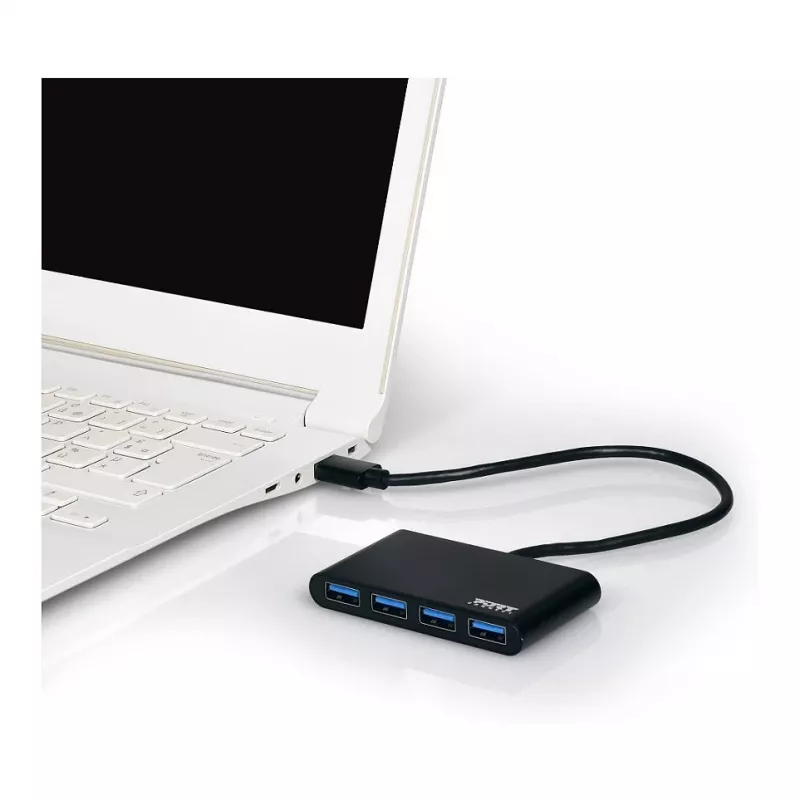 USB šakotuvas Port Designs 900121 USB 3.2 Gen 1 Type-A 5000 Mbit/s juodas