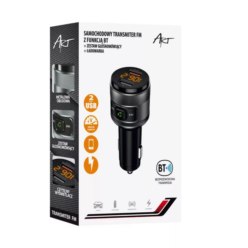 Automobilinis FM siųstuvas Art MP3TR FM-57 Black