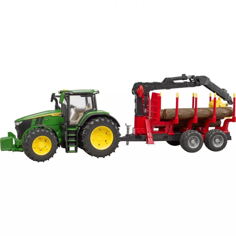 BRUDER John Deere 7R 350 su miško priekaba ir 4 rąstais