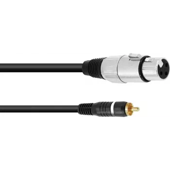 Garso adapterio laidas Omnitronic 30224028 — 1x RCA kištukas į 1x 3 kontaktų XLR lizdą, 2,00 m, juodas