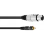 Garso adapterio laidas Omnitronic 30224028 — 1x RCA kištukas į 1x 3 kontaktų XLR lizdą, 2,00 m, juodas