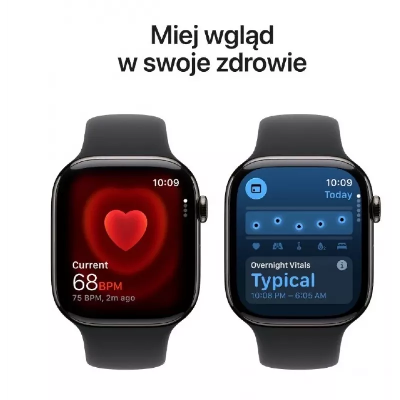 Išmanusis laikrodis Apple Watch Series 11 GPS + Cellular 42mm Slate Titanium korpusas, juodas sportinis dirželis M/L