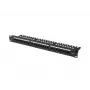PATCH PANEL 24 PORT 1U 19 CAT.6A UTP SU KABELIŲ TVARKYTOJU JUODAS LANBERG