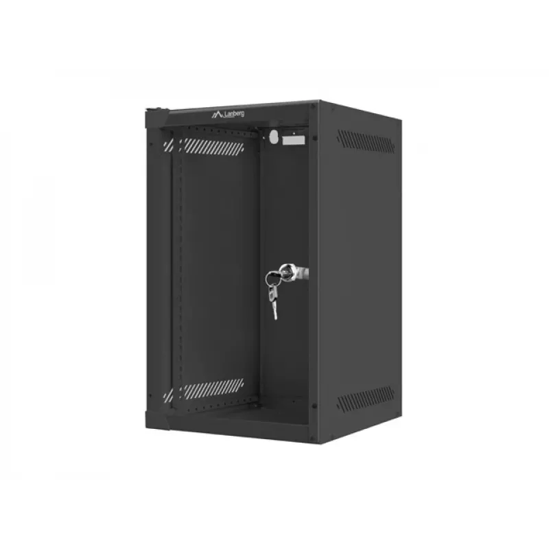 Sieninis stovas LANBERG WF10-2309-10B 9U, 469×280×310 mm, 10 colių gylis, juodos spalvos, IP20