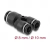 Delock 60752 pneumatinis Y formos jungiklis 2x8 mm į 1x10 mm su tvirtinimo anga