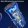 Automobilinis įkroviklis usams CC164CC01 30W su 1×USB-A ir 1×USB-C greitajam įkrovimui