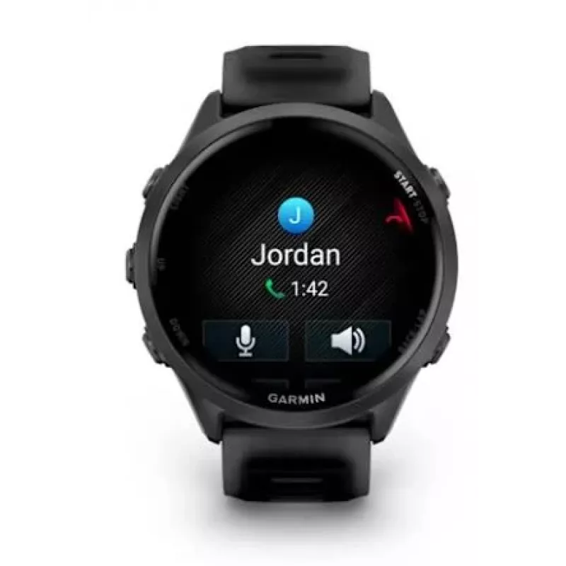 Išmanusis laikrodis GARMIN Forerunner 570 – 47 mm pilkai sidabrinis aliuminio korpusas, peršviečiamas juodas silikoninis dirželis