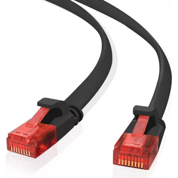 Ethernet pataisos laidas helos Ultra Flat Slim Cat 6 5.0 m juodas