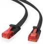 Ethernet pataisos laidas helos Ultra Flat Slim Cat 6 5.0 m juodas